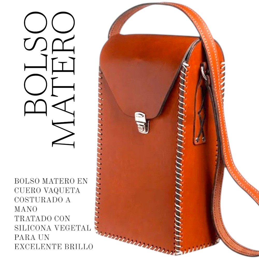 Bolso Matero cuero vaqueta rectangular